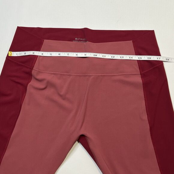 ATHLETA Transcend Color Block 7/8 Tight Leggings Womens Size 2X Berry Rose - Picture 6 of 11